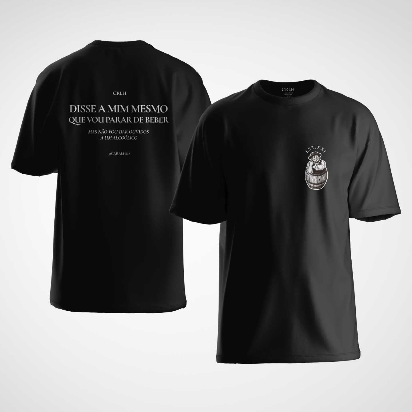 Merchandise carrying the brand’s own joke on the back