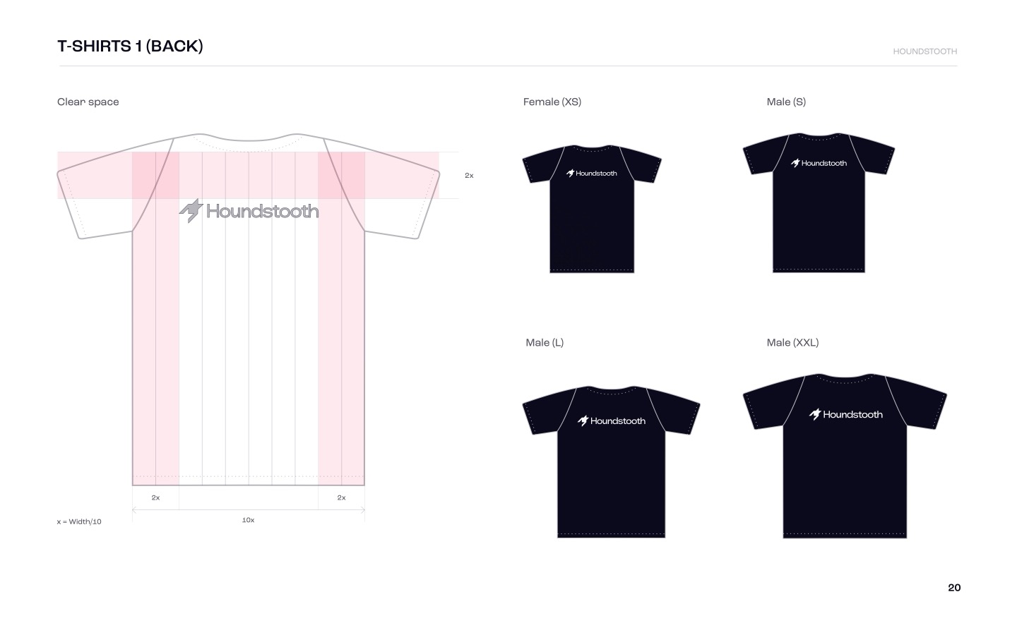 Merchandise application with clear space drawn against the garment