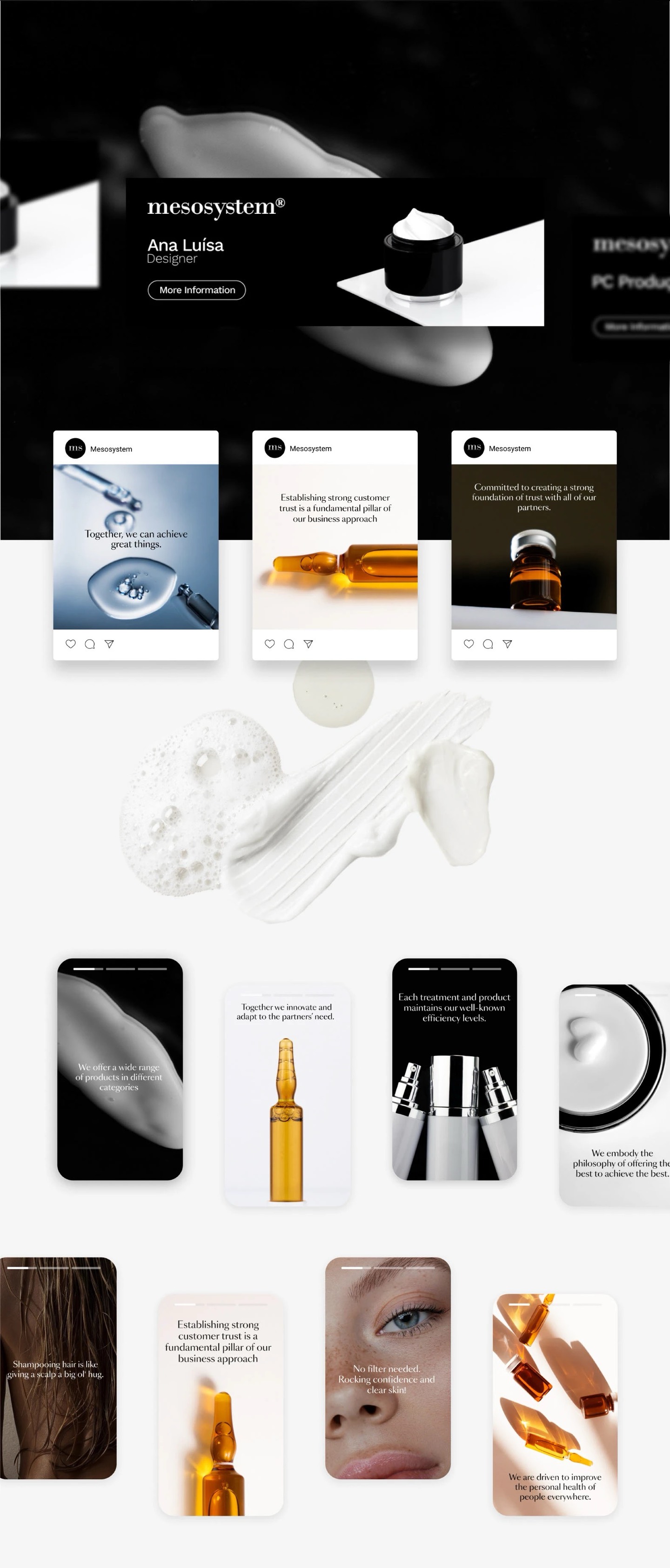 LinkedIn banners, Instagram posts and stories built on the same system