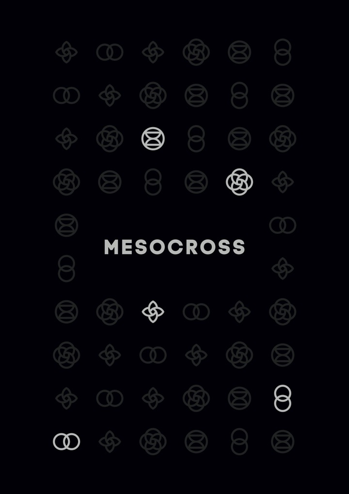 Catalogue cover — the monogram repeated into a field on black